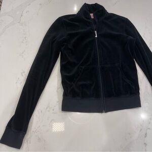 Juicy Couture Black Velour Zip Up Jacket